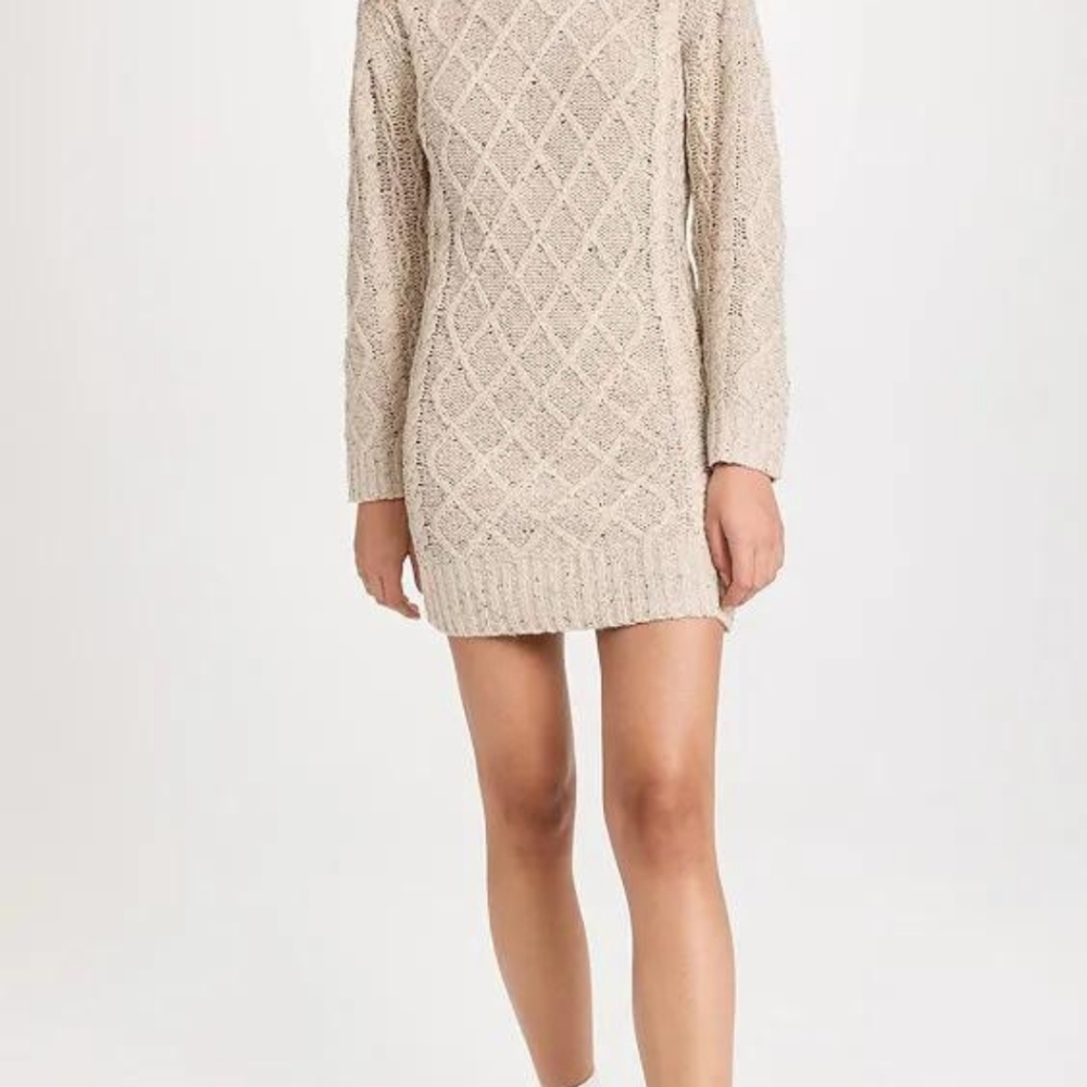 NWT! Line & Dot Women's Jackson Sweater Dress, Oatmeal, Off White, L - Picture 2 of 6